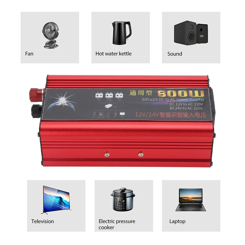 800W Solar Car Power Inverter DC48V 60V To AC220V Power