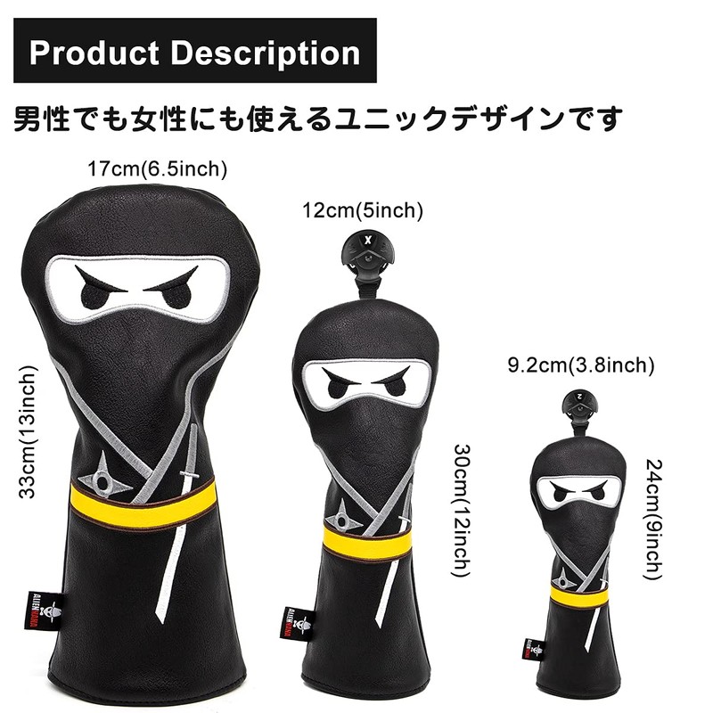 Golf Club Headcovers Ninja Golf Wood Covers Set Golf Driver