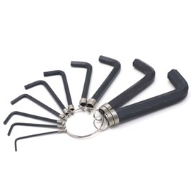 Cheerock 10pcs Allen Wrenches Set, 1.5-10 mm Hex Key Key Chain Set, Portable L Shape Bike Allen Wrench Repair Tool