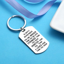 Nimteve Inspirational Keyring Gifts For Best Friends Family Women Men Key Chains Key Tag Always Remember You are Braver Stronger Smarter Pendant Keychain Christmas Gifts (Always Remember)