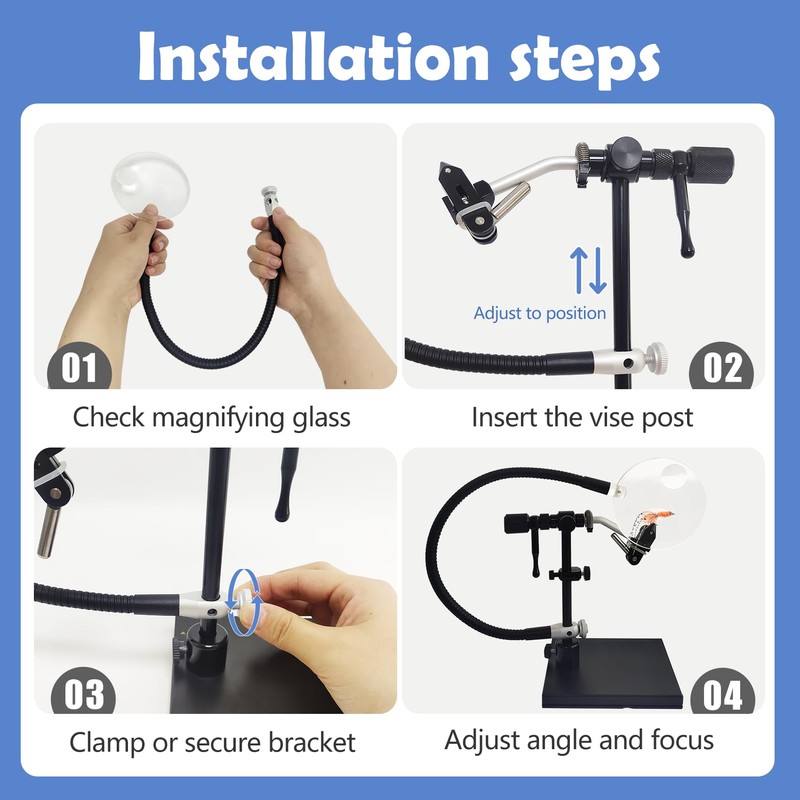 Riverruns Magnifying Glass for Vise 2X Magnification, Lens Dimensions 90mm，with