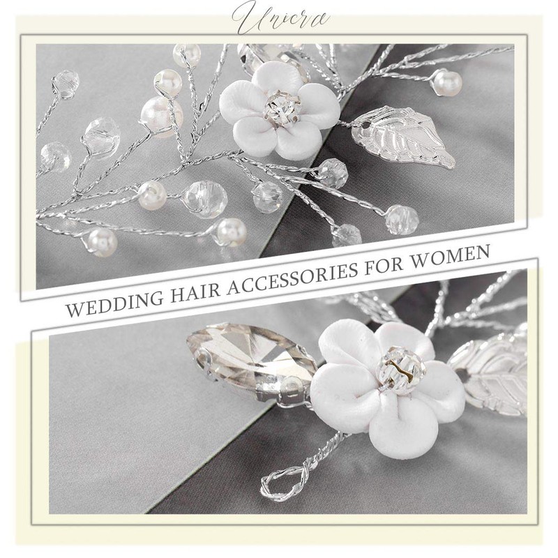 Unicra Bride Wedding Hair Vine Leaf Headband Simple Headpiece Bridal