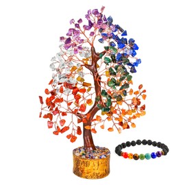 ABHISUBYA Crystals and Healing Stones - Chakra Tree - Crystal Tree of Life - Gemstone Tree - Crystals Decor - Crystal Money Tree - Chakra Trees - Meditation Accessories - Crystals Gifts for Christmas