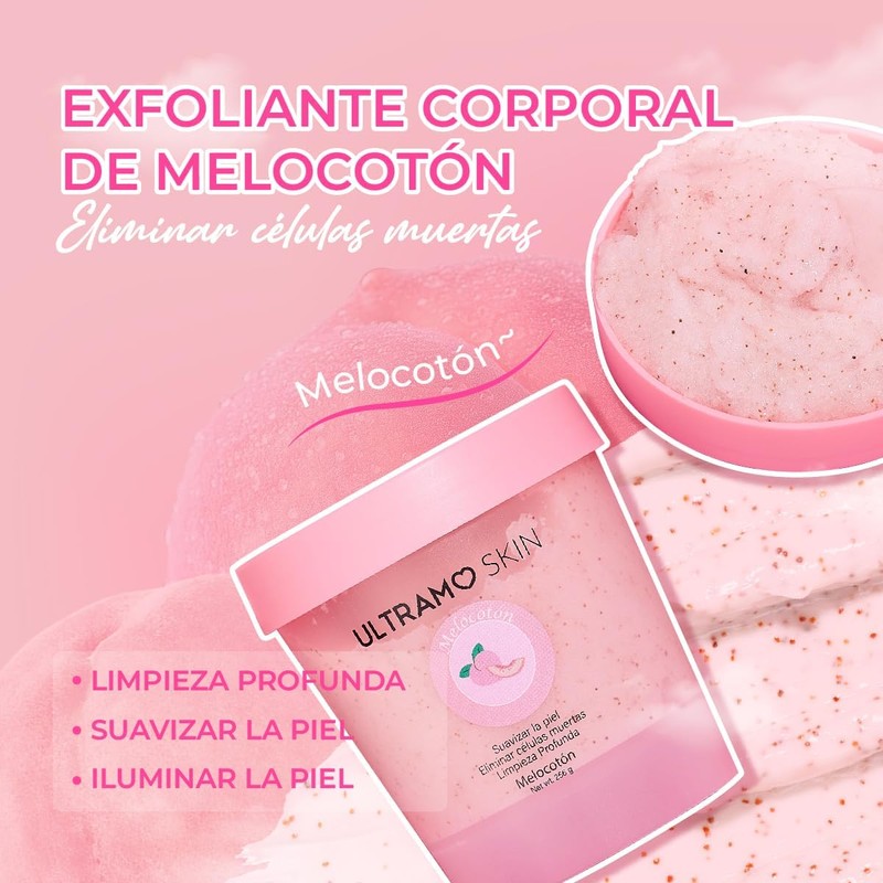 ULTRAMO Exfoliante Corporal, Exfoliante para Cuerpo, Rostro, Manos y Pies