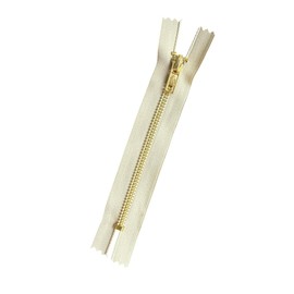 Jeans Zip Gold Metal Zippers 5 mm (Light Beige, 15 cm)
