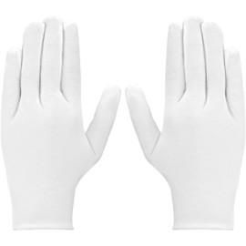 LUTER 3 Pairs White Cotton Gloves Fabric Gloves Women and Men for Work, Home, Housework Needs