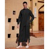 YAOHUOLE Islamic Thobe for Men Button down Mens Caftans Loungewear