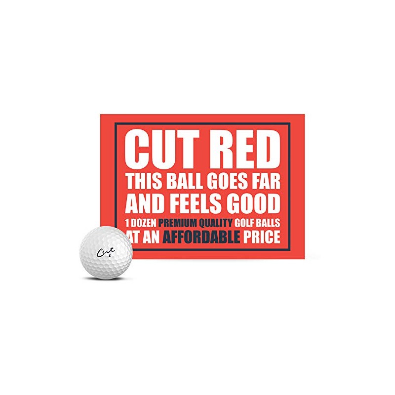 Cut Red Golf Balls - Premium, Soft Core Golf Ball