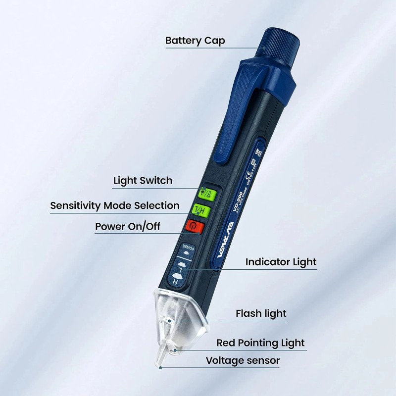 VENLAB Non-Contact Voltage Tester – Dual Range 12V-1000V, Alarm &