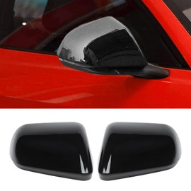 Hoolcar Side View Mirror Cover Decals ABS Rearview Mirrors Trim Exterior Accessories for 2015-2022 2023 2024 Ford Mustang, Black, 2PCs