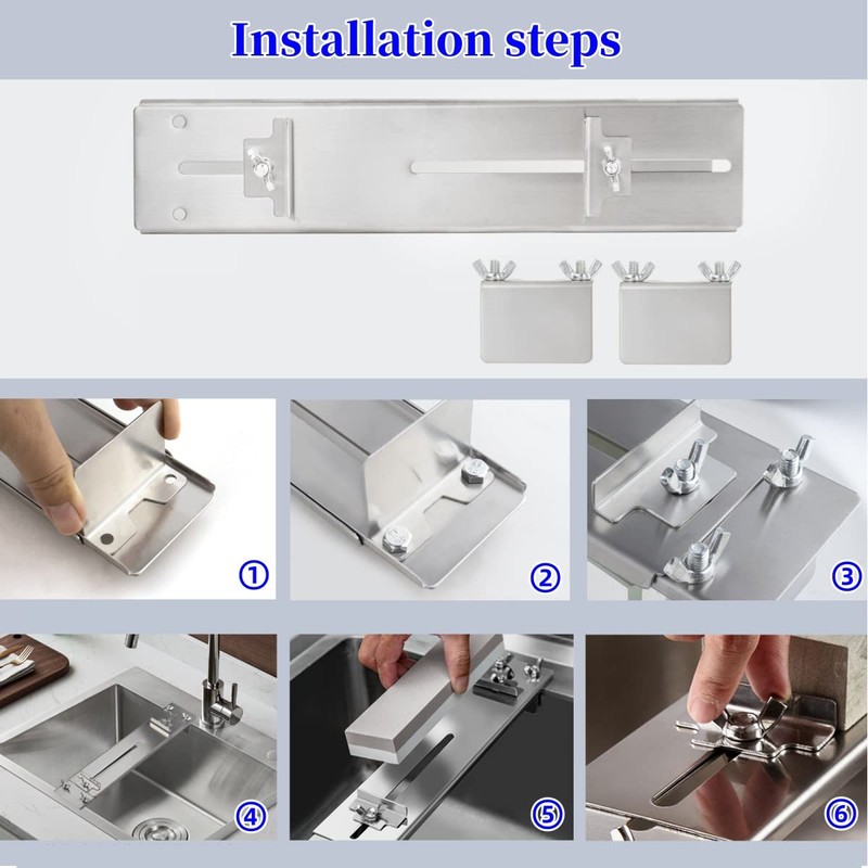 Meiyijia Sharpening Stone Holder Professional Whetstone Stainless Steel 304, Kitchen