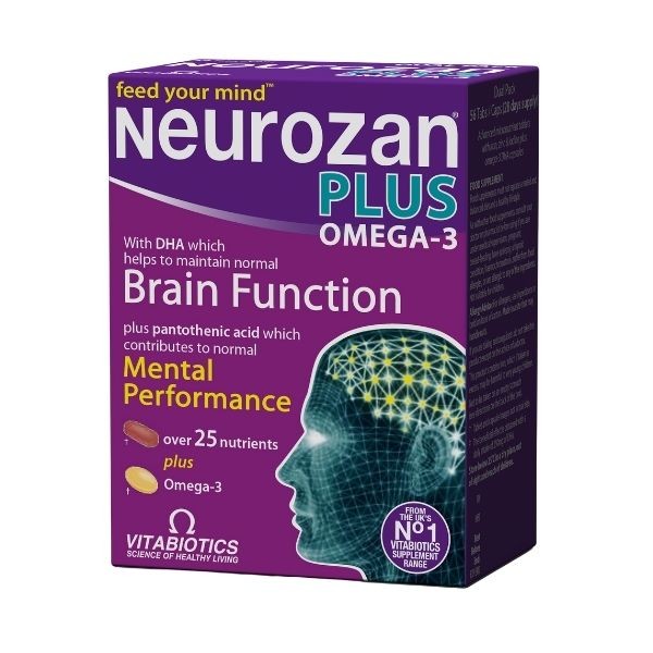 Vitabiotics Neurozan Plus Omega 3 for Brain Health 28 tablets & 28 softgels