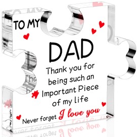 Dad Gifts, Birthday Gifts for Dad - Engraved Acrylic Plaque 3.9 x 3.2 x 0.47 inches, Cool Dad Presents from Daughter, Son, Wife, Heartwarming Men Birthday Gift, Ideas
