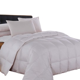 Royal Tradition Goose Down Comforter Medium Weight/Warmth (King-California King) 100-Percent Cotton Shell, Solid Pattern, Standard Goose Down Fill, All Seasons Duvet Insert