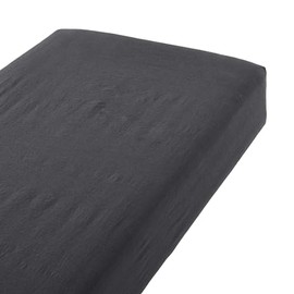 MUJI Washed Fitted Sheet Dark Grey Small Size 80x198x18-28cm 83344283