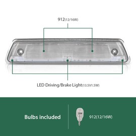 LQI LED 3rd Third Brake Light Lamp Compatible with Ford F150 SVT Raptor 2010-2014 Fit Lincoln Mark LT 2011-2014 AL3Z-13A613-G, AL3Z13A613G Clear Lens