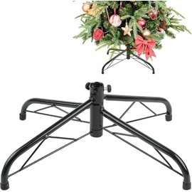 JXITON Metal Christmas Tree Stand, 15.7 Inch Folding Xmas Tree Stand Replacement Tree Stand Base for 3 Ft to 6 Ft Christmas Artificial Trees Fake Tree, Green