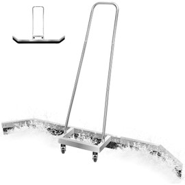 Tennis Court Squeegee, Concrete Floor Squeegee, Heavy Duty & Large Tennis Court Squeegee, Suitable for Garages and Floors, Steel + 2 EVN Blades Removable Assembly, Silver, Stainless Steel, Wide Blade