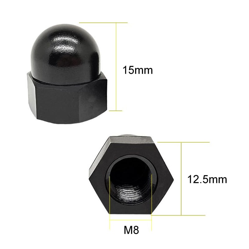 50 Pieces M8 Nylon Acorn Nut Plastic Bolt Nut Caps