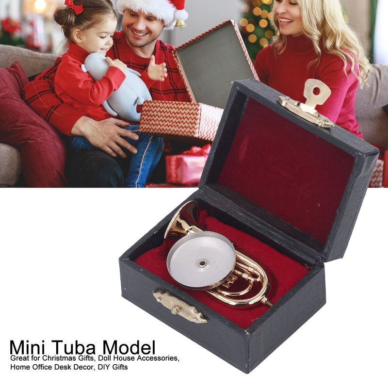 Miniature Tuba Model Brass Gold Plated Euphonium Mini Miniature Tuba