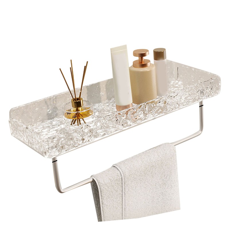 Bathroom Shelves Acrylic Space Saving Hole Free Floating Wall Mounted