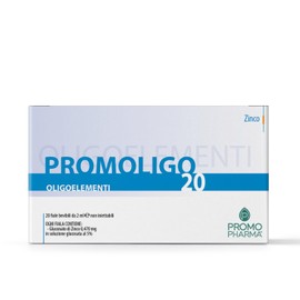 Promoligo 20 - Zinco - Oligoelementi Essenziali - Zinco - senza glutine - 20 fiale da 2 ml