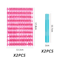 2 Sets Clay Letter Stamps, Fondant Embossing Machine, Printed Letter Cutter, Letter Symbol Stamp Mould, Funny Letter Printing Mould, Fondant Letter Stamp Seal (Rose Red)