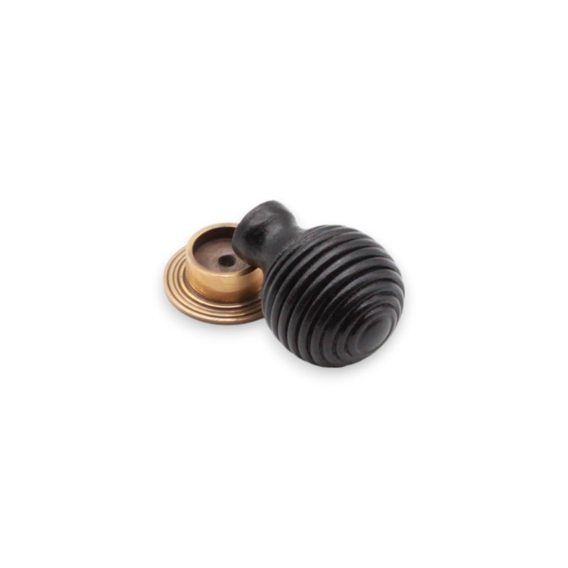Infinity Decor Ebonised Reeded Preston Wooden Cupboard Knob Interior Furniture
