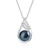 BAMIKI Black Pearl Necklace for Women, S925 Sterling Silver and