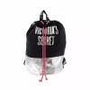 Victoria's Secret Drawstring Backpack Bag Tote Black & Silver