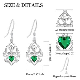 VANJAMI 925 Sterling Silver Animal Drop Dangle Huggie Earrings for Women Octopus/Cardinal/Cherry/Skull/Claddagh/Celtic Earrings Trendy Jewelry Birthday Gift for Women Her Wife Friends, Large, Sterling