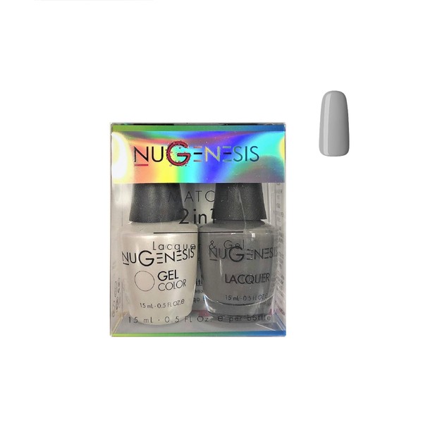Nugenesis Matching Gel Lacquer Combo Polish | NU17 Seal Gray