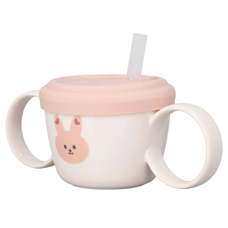 Baby Learning Drinking Cup 200mL Cartoon Animal Print Silicone Training