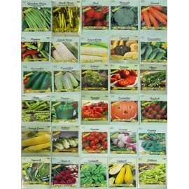 30 Packs of Deluxe Valley Greene Heirloom Vegetable Garden Seeds Non-GMO(Guaranteed 30 Different Varieties as Listed)