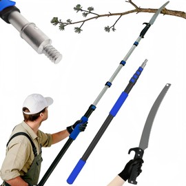 Karveden 18FT Reach Manual Pole Saws for Tree Trimming with 5-12FT Telescoping Extension Pole, Anti-slip Handle, Manual Pruning Pole Saw with 19" 3X Detachable Saw for Forestry, Yard, Garden, Patios