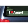 I Love Angel Vinyl Decal - White with A Red