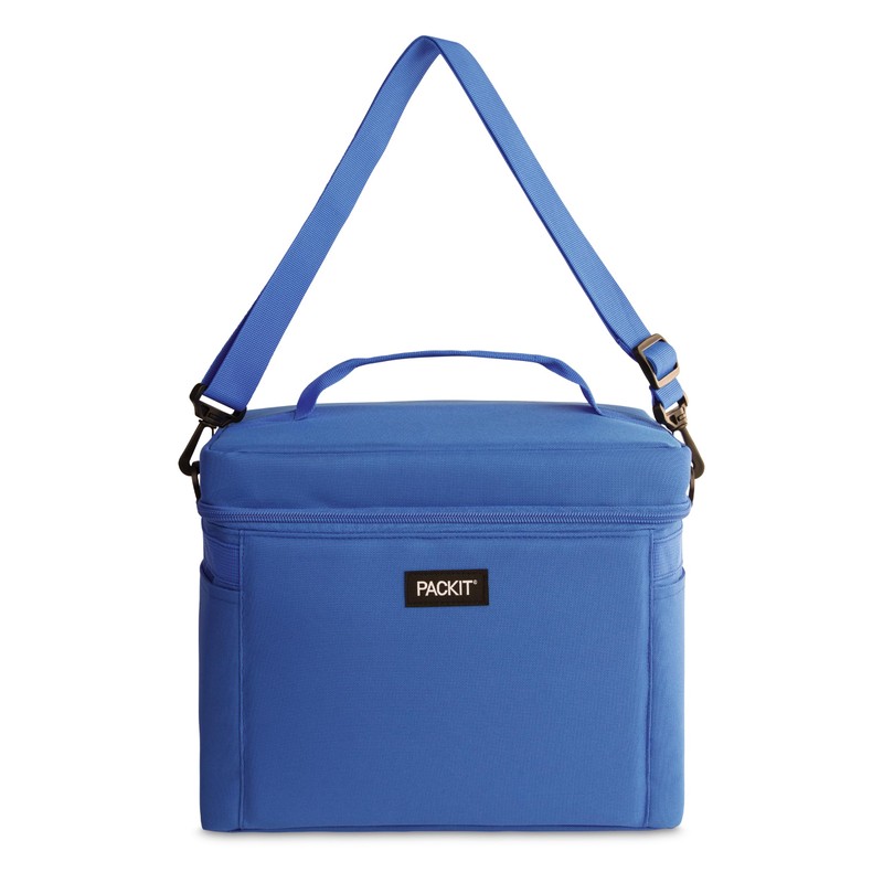 PackIt Freezable Newport Cooler, Azure Blue, Collapsible, Reusable, Built with