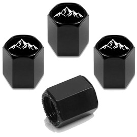 4pcs Tire Valve Stem Caps, Compatible with Mountain Range Mountain Mountains Climbing Hiking Explore Adventure Stem Cap Universal Car Air Cover Car Accessories for Cars, SUV, Truck, Motorcycles