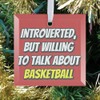 1 Pack - Basketball Introvert Fanatic's Tempered Glass Christmas Ornament