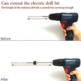 Hex Shank Extension Rod - 2PCS 1/4 Inch Hex Shank Extension Adapters, Quick Release Drill Bit Extension Bar Self-Locking Drill Bit Holder Extension for Power Drill Impact Driver