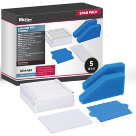 McFilter 5-piece filter set suitable for Thomas Aqua+ PET & Family, anti-allergy, multi clean X7 X8 X10, CAT & DOG XT, Perfect Air, Parkette, Cycloon | Alternative for filter set 99 (787241)