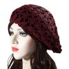 ZLYC Women's Beret Beret Hat, burgundy