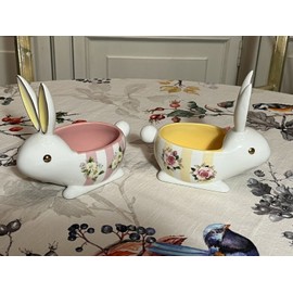 MacKenzie-Childs Mackenzie Childs Wildflowers Bunnie Dishes (set of 2)  Brand New!