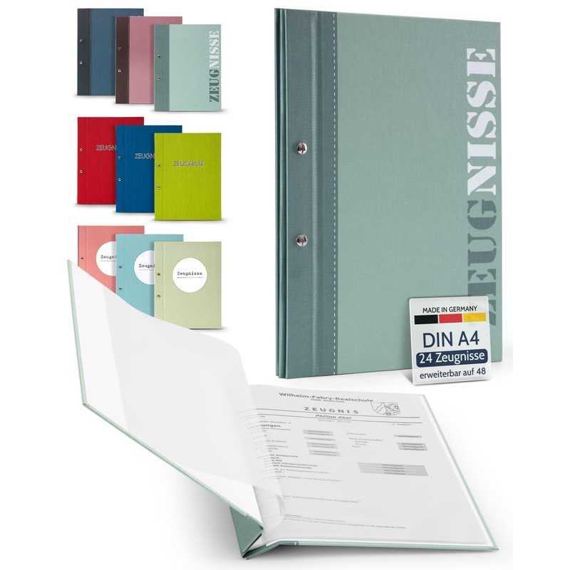 goldbuch 36115 2 Coloured Certificate Folder, Green, DIN A4 Document