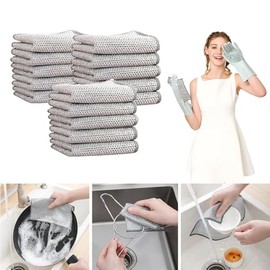 15 PCS Trapos de Limpieza de Doble Capa de Alambre para Cocina