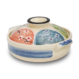 Banko Ware Satoyama Landscape Donabe Japanese Clay Pot - Warm Color Design for Oven and Microwave, Ideal for Year-Round Pot Dishes Made in Japan (Satoyama, 1-2 people)