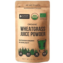 Numami Organic Wheatgrass Juice Powder - 100% Water Soluble, Grown in USA and USDA Certified Organic, 20 Times More Concentrated Than Raw Wheatgrass