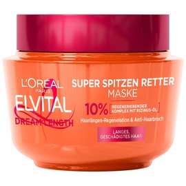 L'Oréal Paris Elvital Dream Lengths Super Building Mask – Anti-Split Ends Hair Mask for Long, Damaged Hair with Vegetable Vitamins & Castor Oil, Intensive Rinse-Out Treatment (300ml)
