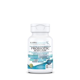 KAPPA NUTRITION Probiotic 60 Billion CFU 14 in 1 Formula with Prebiotics & Acidophilus for Women, Men & Adults, Shelf Stable, Acid Resistant, Natural Supplement 60 Capsules.
