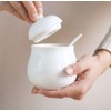 Juego de crema y azúcar de cerámica con cuchara de